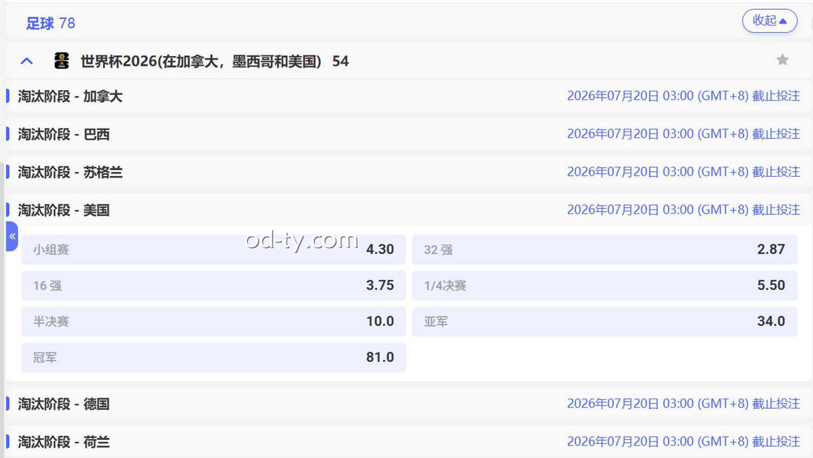 OD体育 | 美国淘汰时刻竞猜
